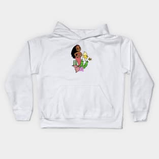 Cute Afro Mermaid Melanin Girl Kids Hoodie